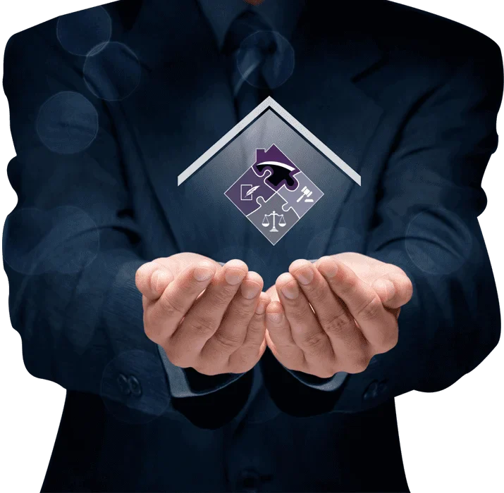 man in a suit holding Robert A. Gleaner Law Office logo